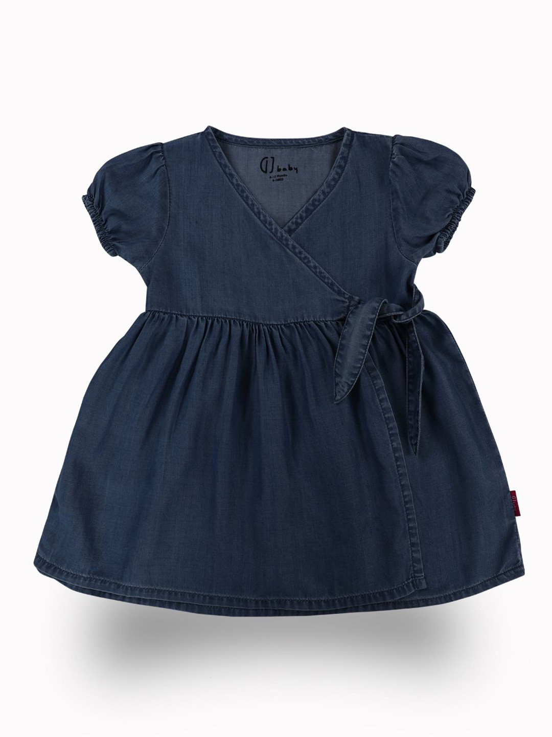 

GJ baby Puff Sleeve Fit & Flare Cotton Dress, Blue