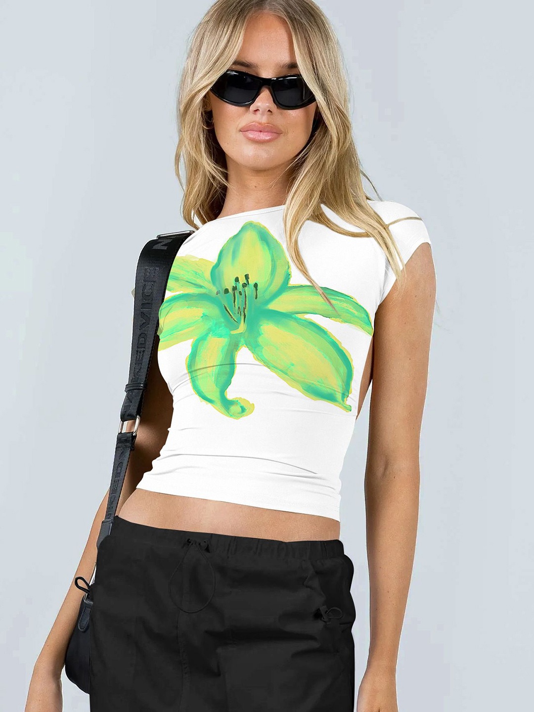 

HERE&NOW Women Graphic Printed Boat Neck Top, White