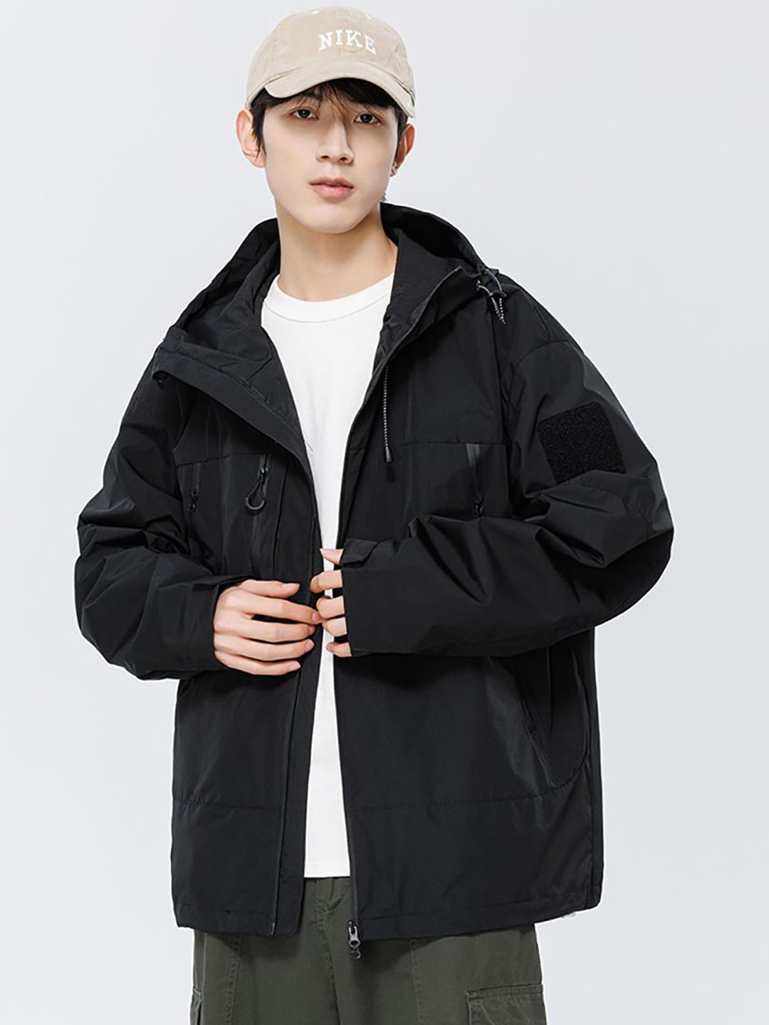 

StyleCast x Revolte Men Hooded Long Sleeves Tailored Jacket, Black