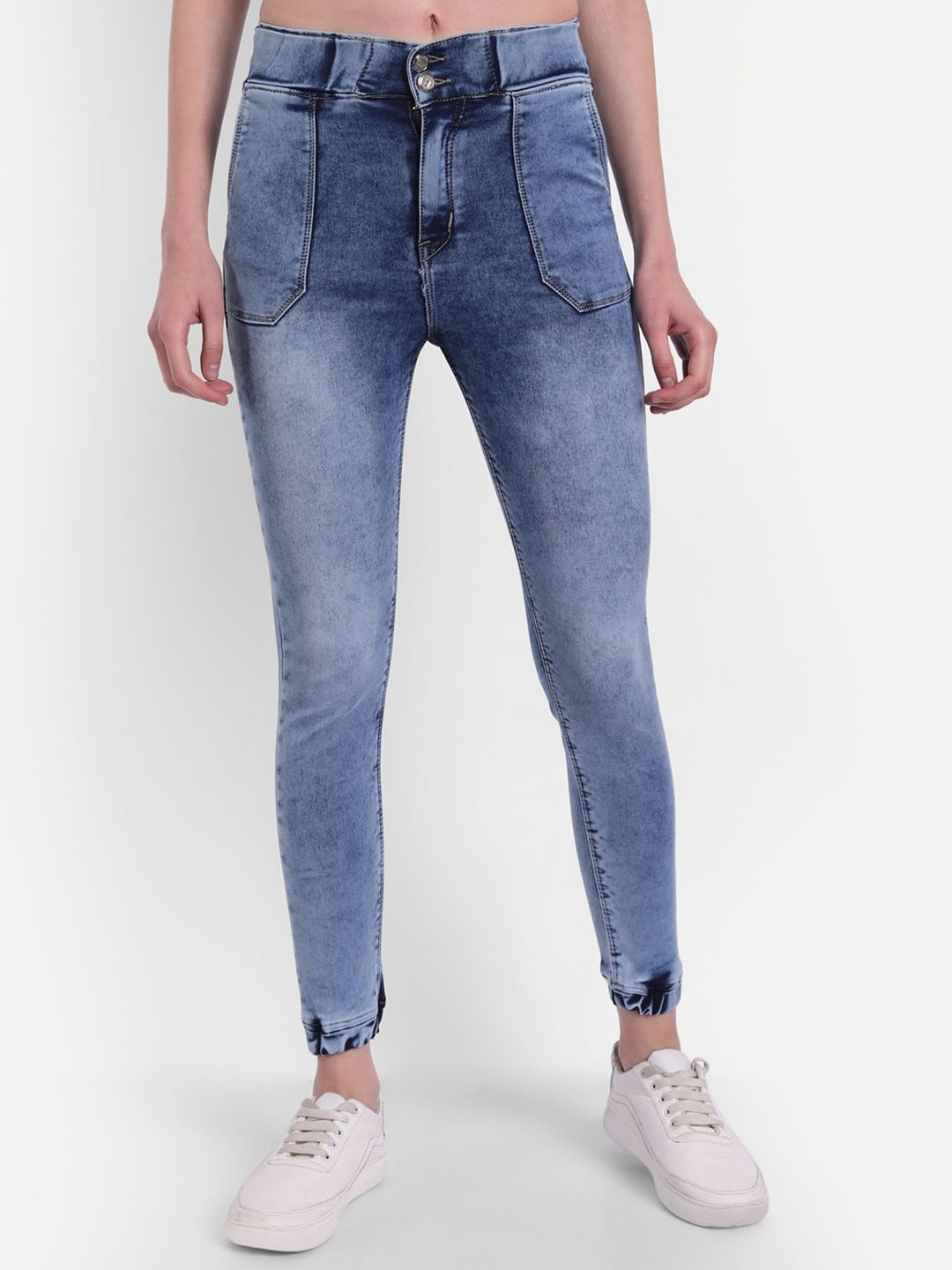 

Next One Women Jean Skinny Fit High-Rise Heavy Fade Stretchable Jeans, Blue