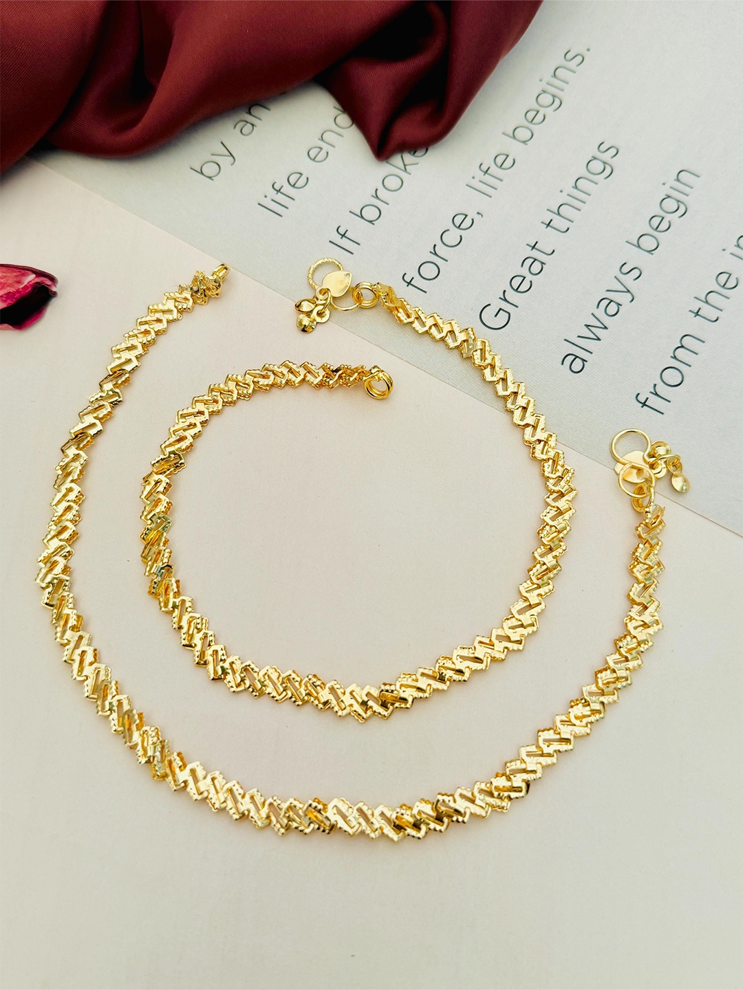 

Anouk Set Of 2 Gold-Plated Anklets