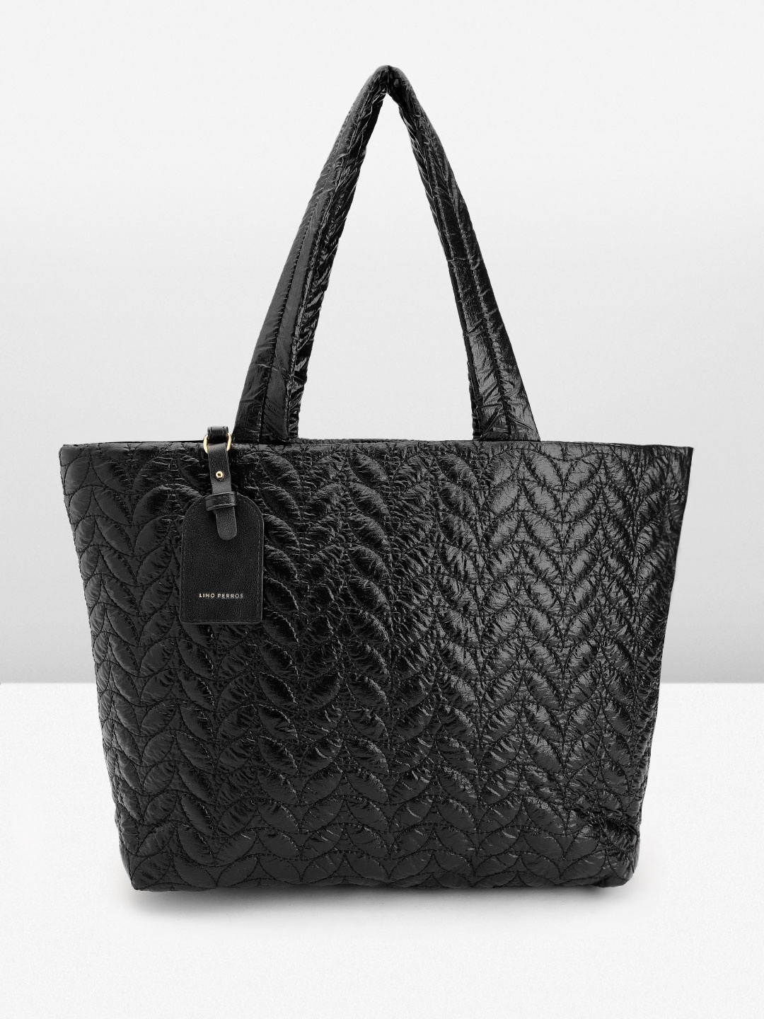 

Lino Perros Quilted Structured Shoulder Bag, Black