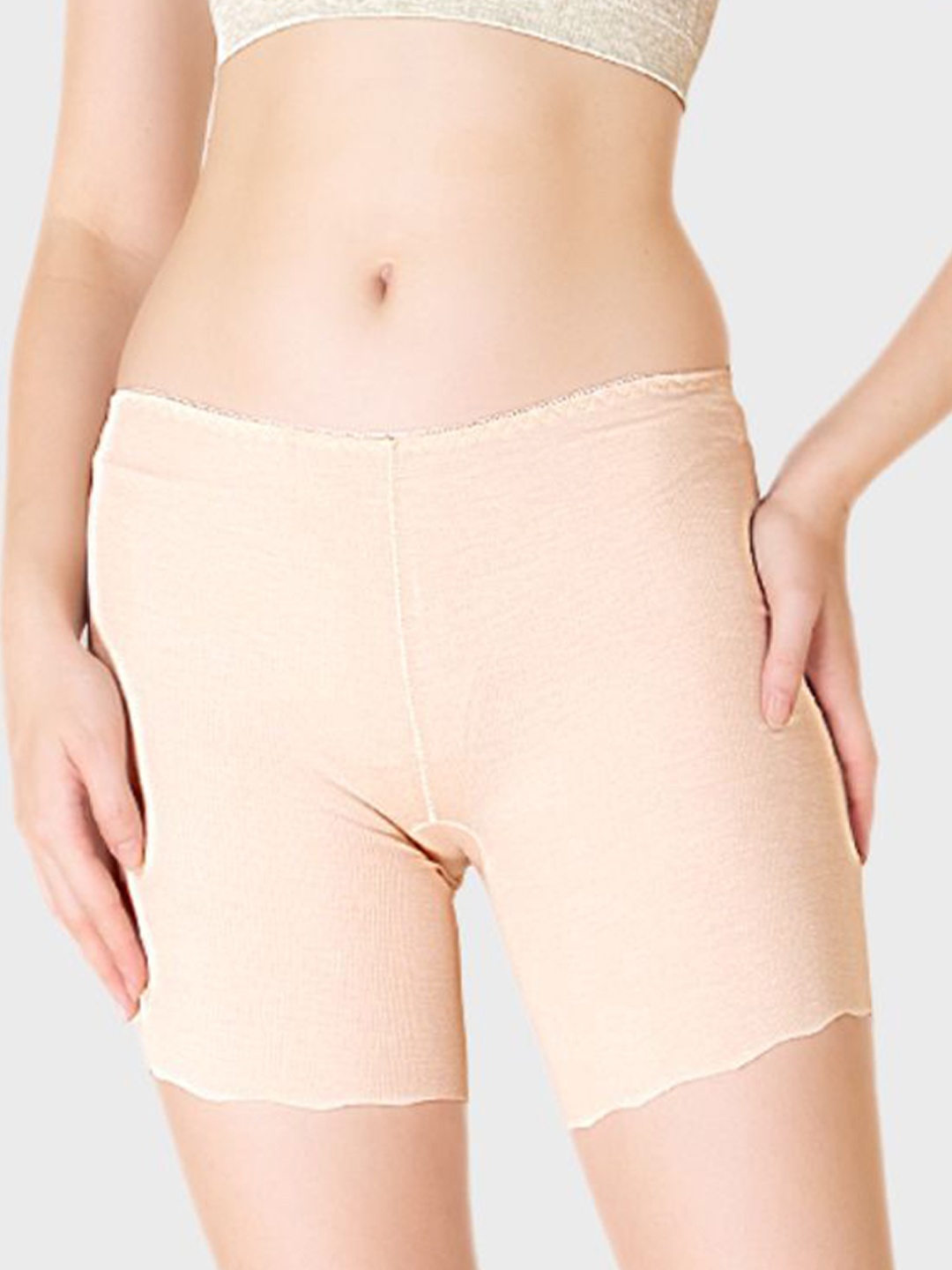 

Luella Women Slim Fit Cycling Antimicrobial Technology Shorts, Beige