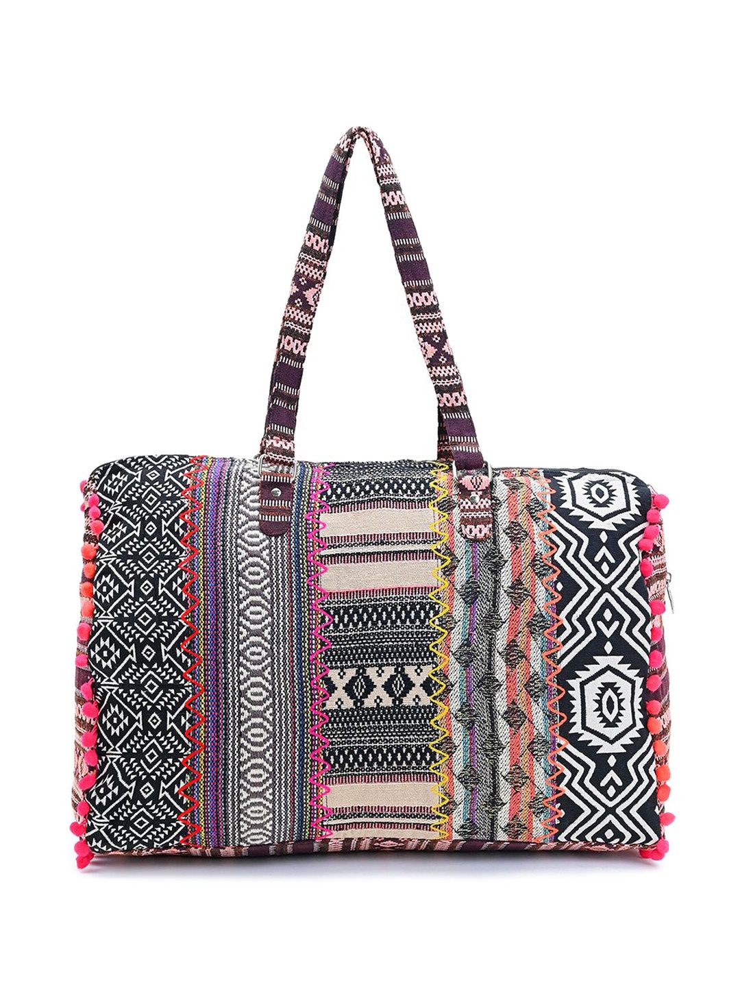 

BohoGirl Women Cotton Oversized Shopper Tote Bag, Black