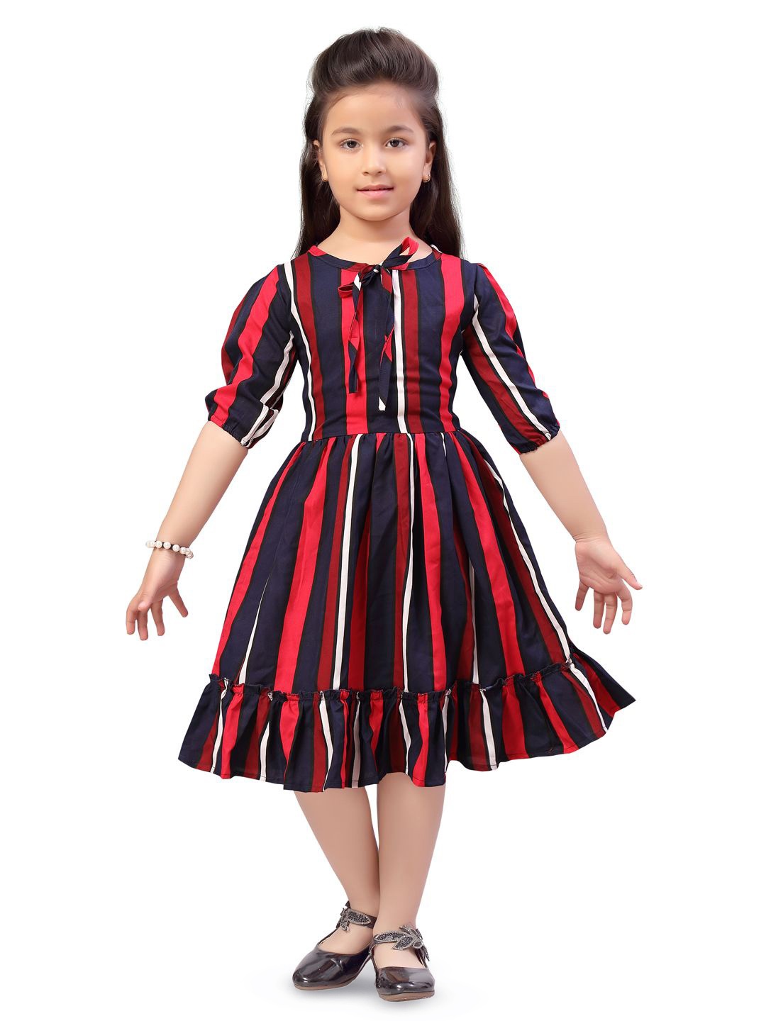 

BAESD Striped Fit & Flare Dress, Blue