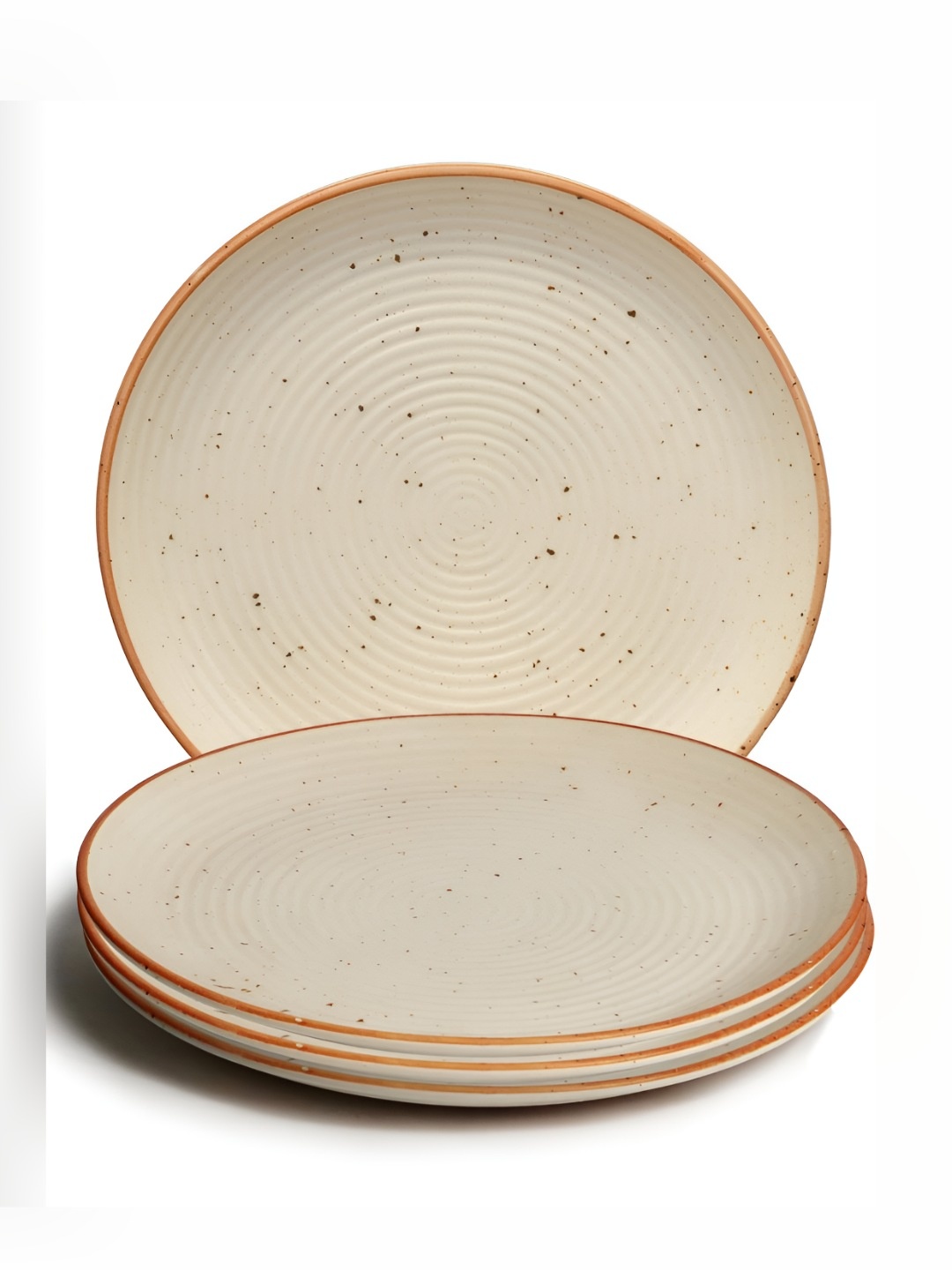 

Freakway Off White & Brown 4 Pieces Ceramic Dishwasher & Microwave Safe Plates
