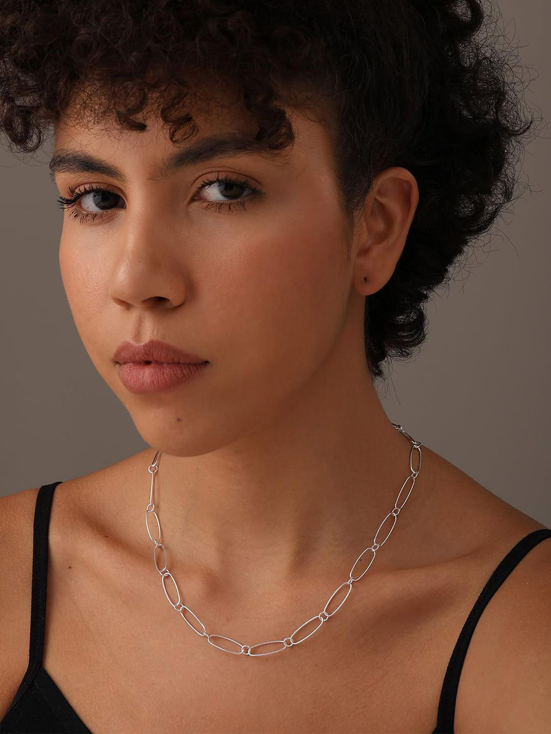 

LeCalla 925 Sterling Silver-Plated Paperclip Link Chain