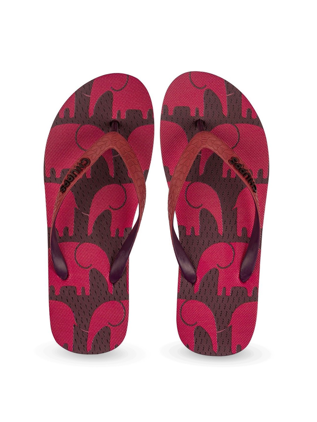 

CHUPPS Unisex Printed Thong Flip-Flops, Red