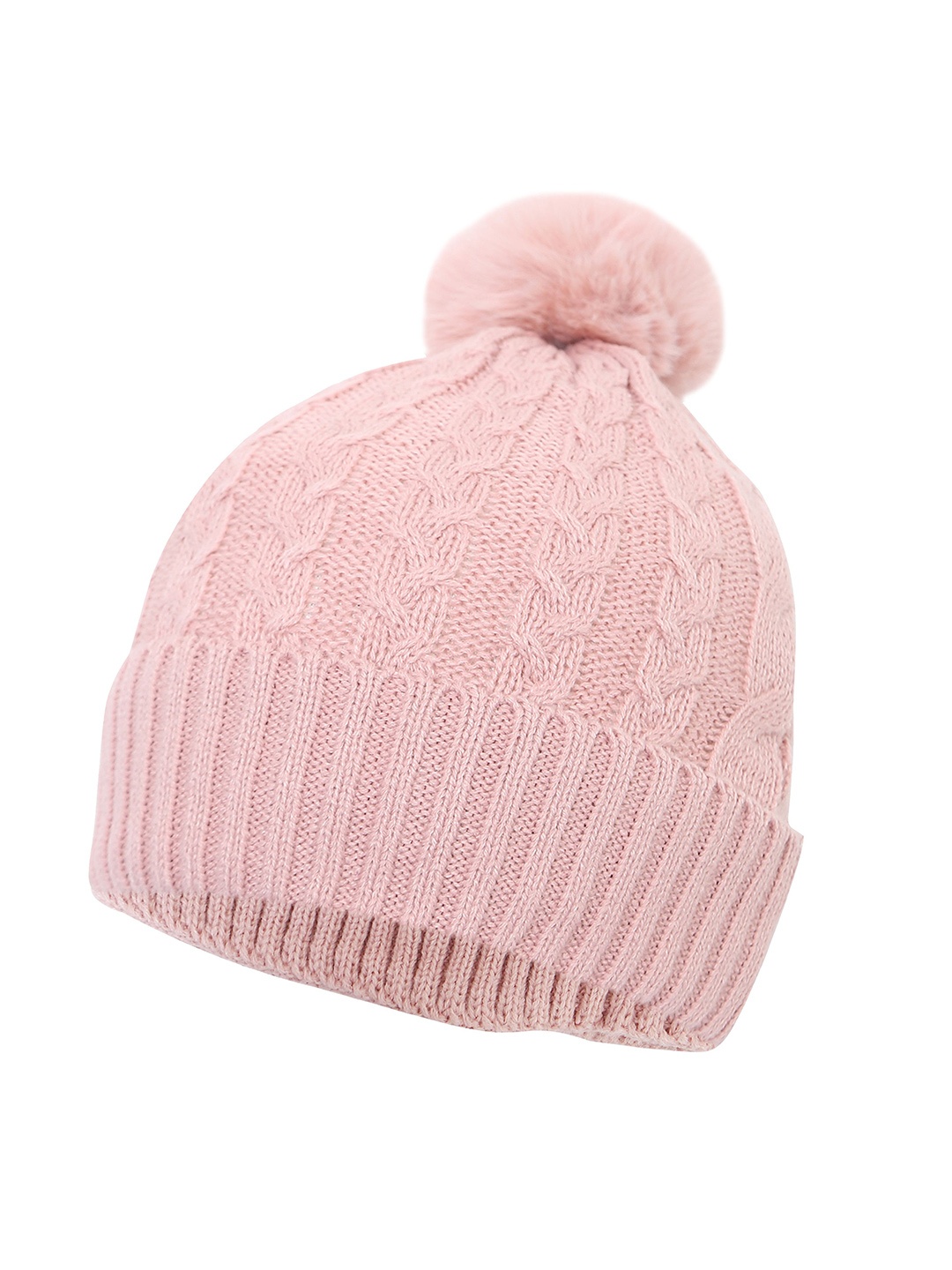 

FabSeasons Women Woolen Beanie, Peach