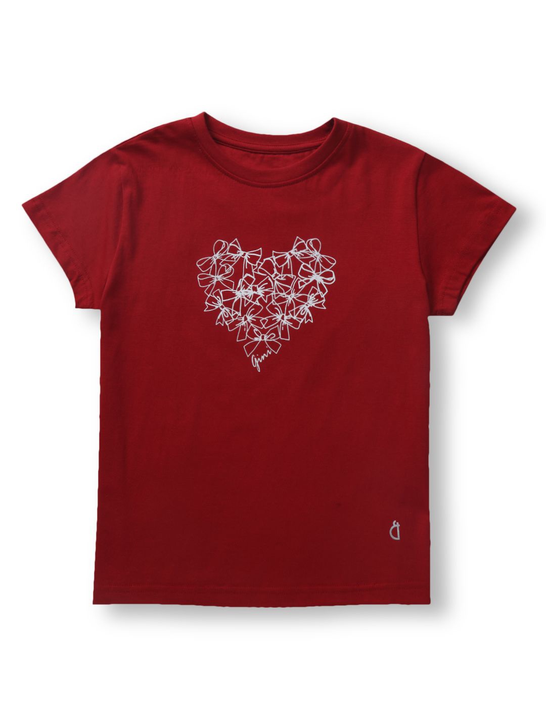

Gini and Jony Girls Graphic Printed Round Neck Cotton T-shirt, Red