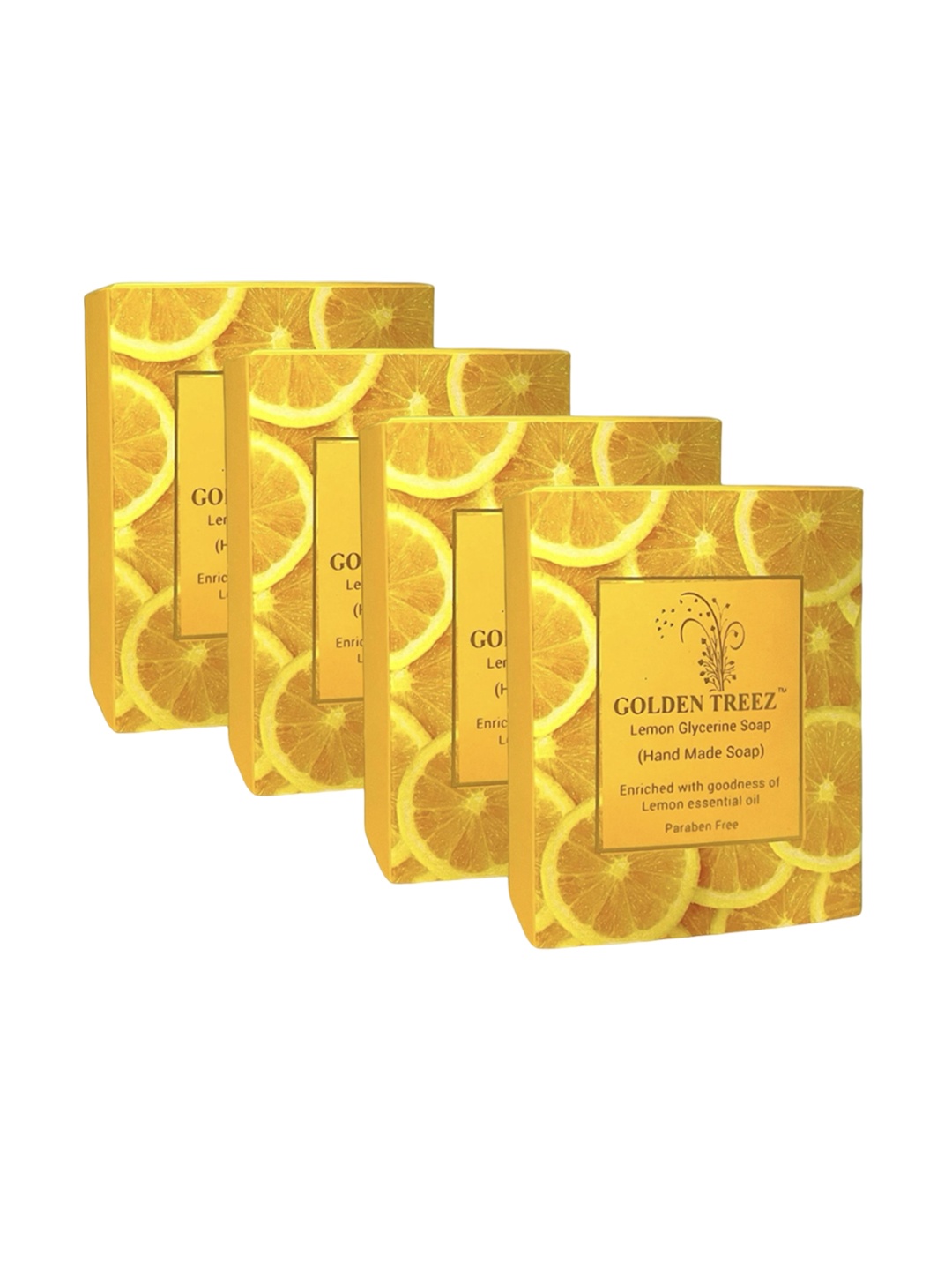 

Golden Treez Set Of 4 Lemon Glycerine Soap- 115 ml Each, Yellow