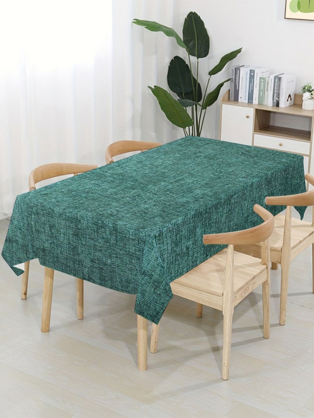 

Tesmare Teal & Grey Anti-Slip 4-Seater Rectangle Table Cover