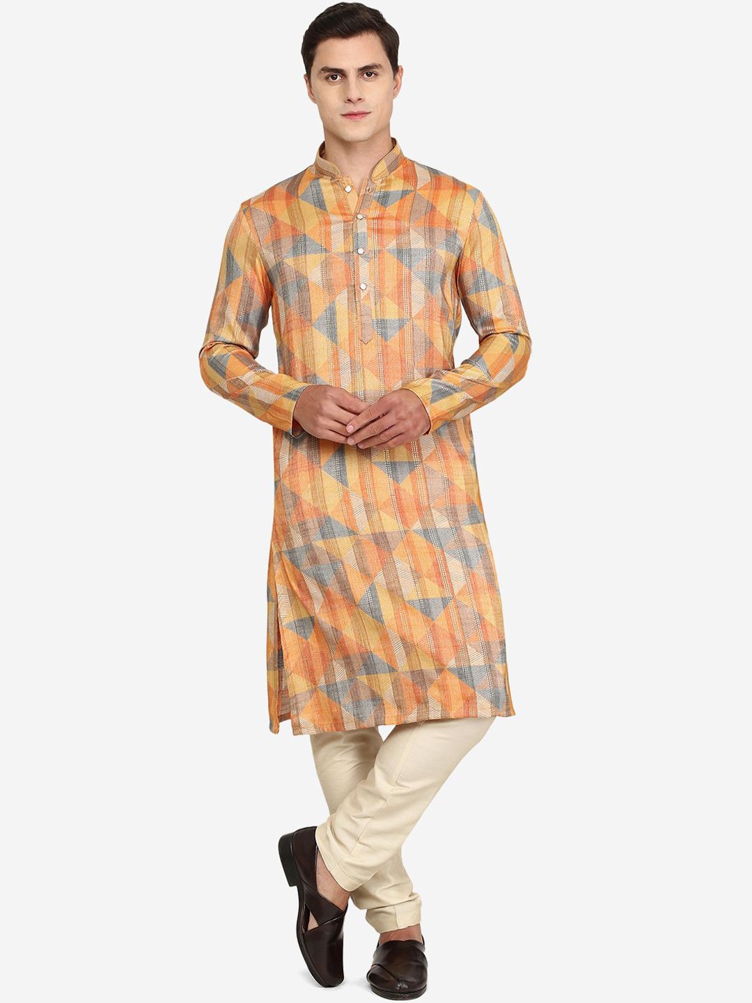 

THE KURTA COMPANY Men Kurta, Orange