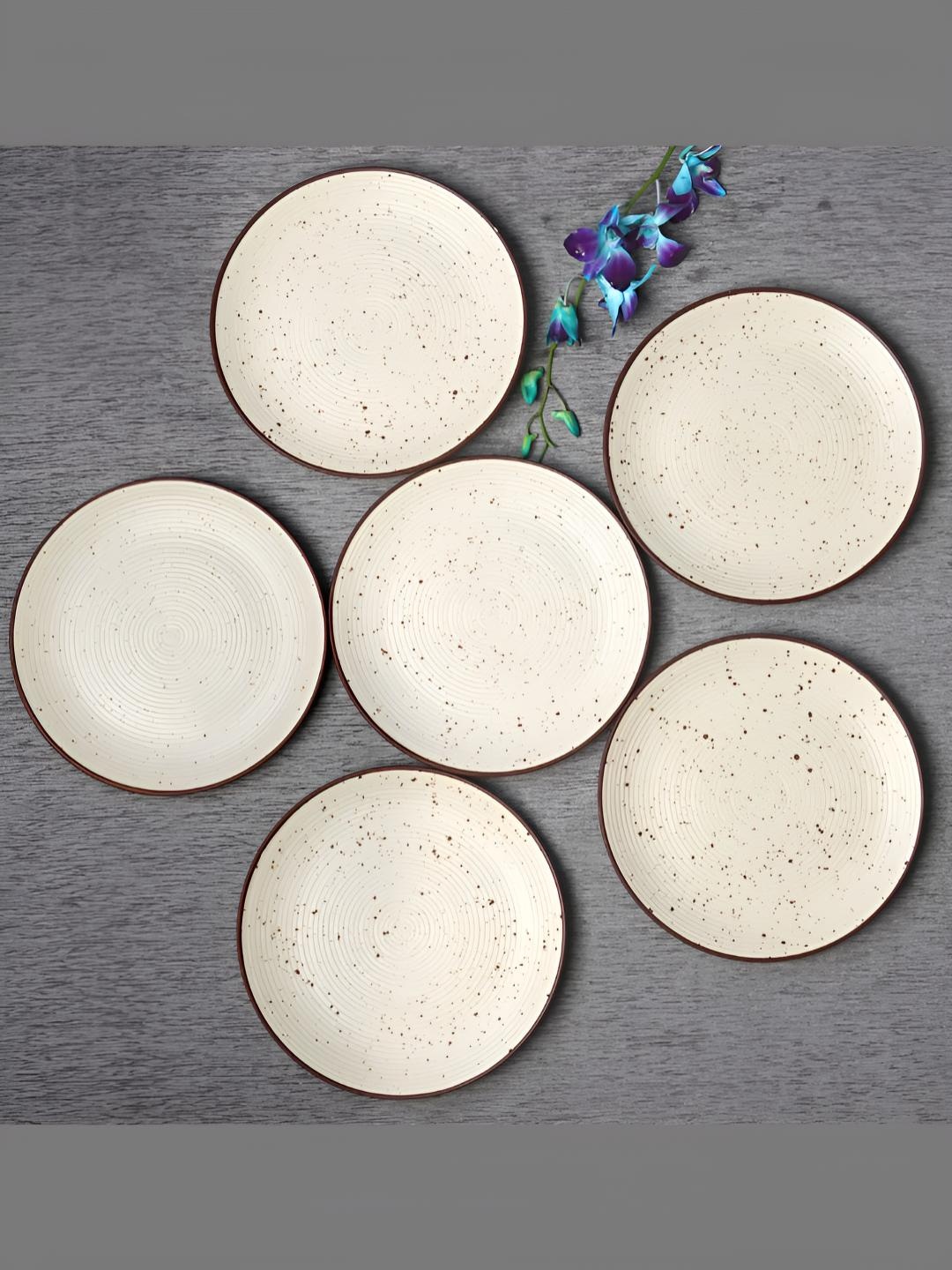 

Freakway White 6 Pieces Ceramic Dishwasher and Microwave Safe Plates