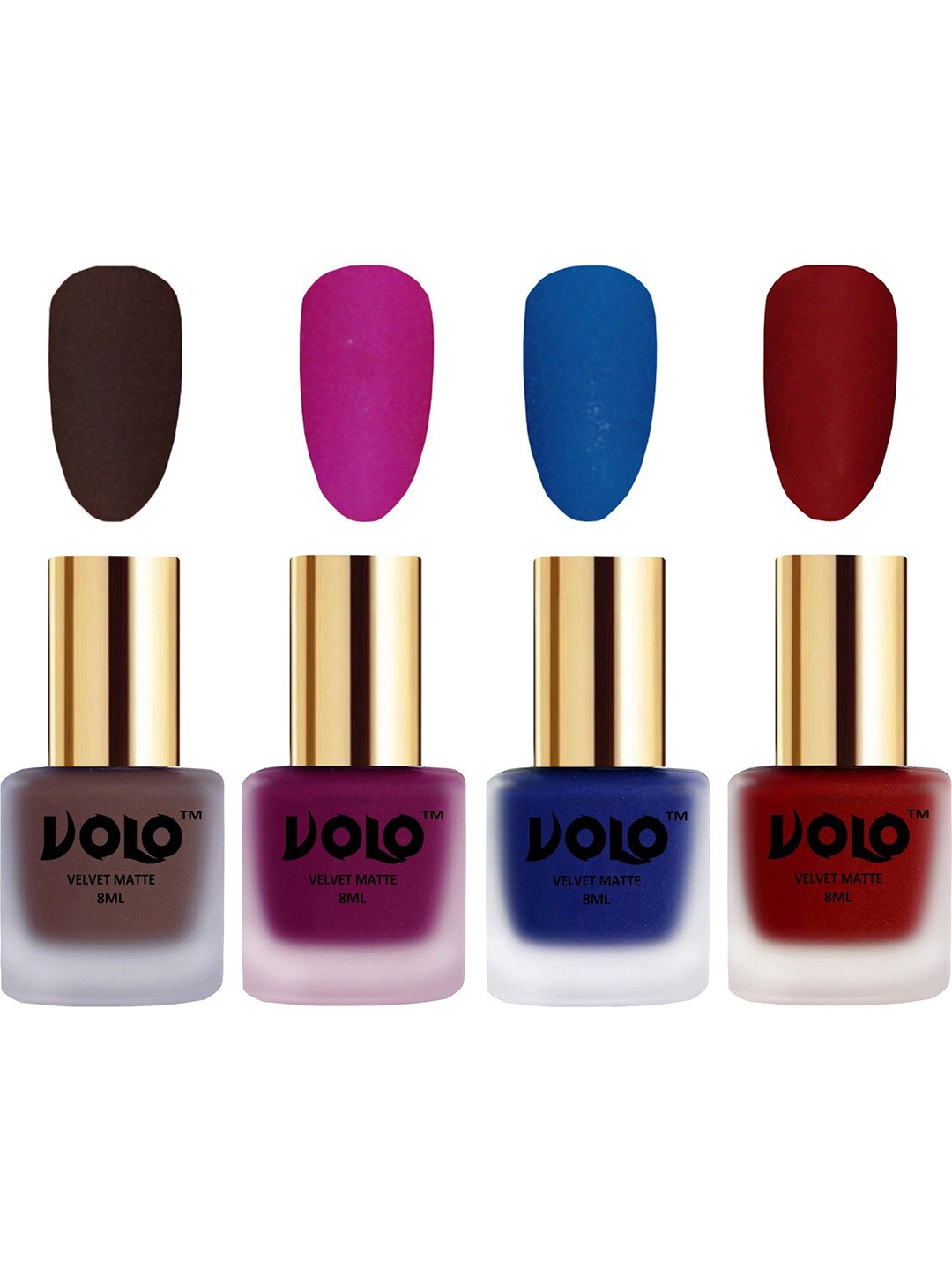 

VOLO Set Of 4 Velvet Matte Nail Polish - 8 ml Each - 2 - 14 - 19 - 22, Multi