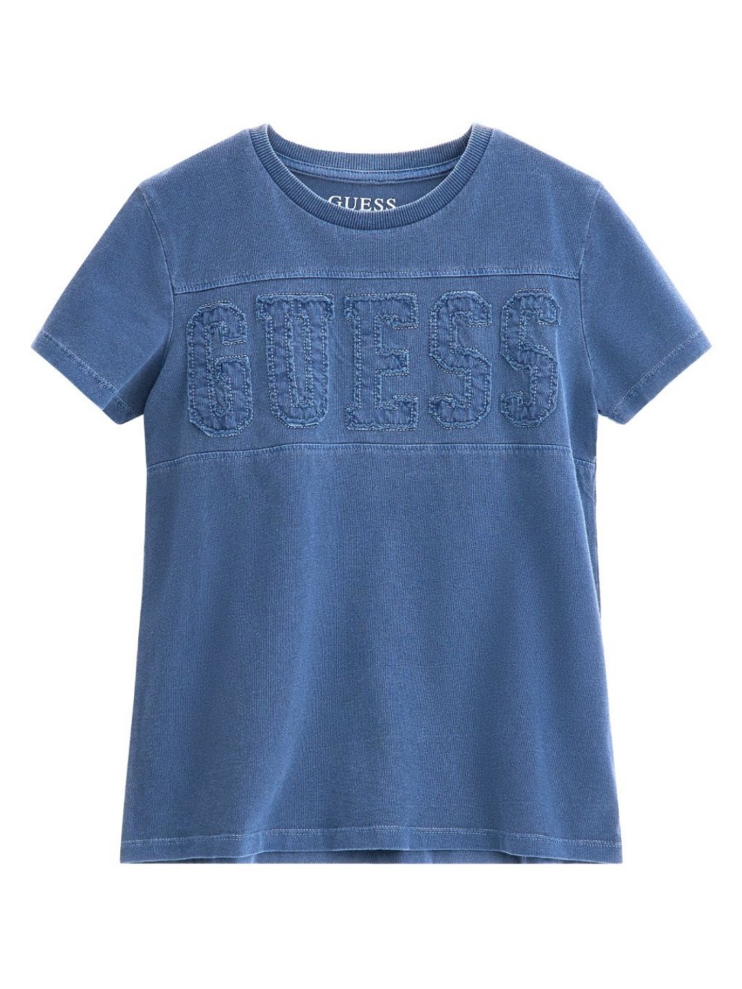 

GUESS kids Boys Typography Printed Round Neck Cotton T-shirt, Blue