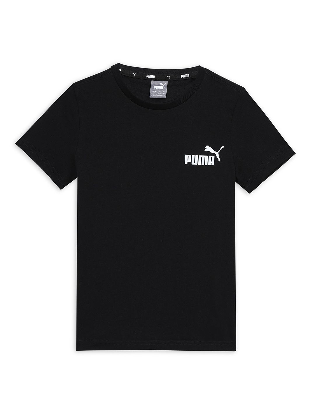 

Puma Ess small Boy Solid Cotton T-shirt, Black