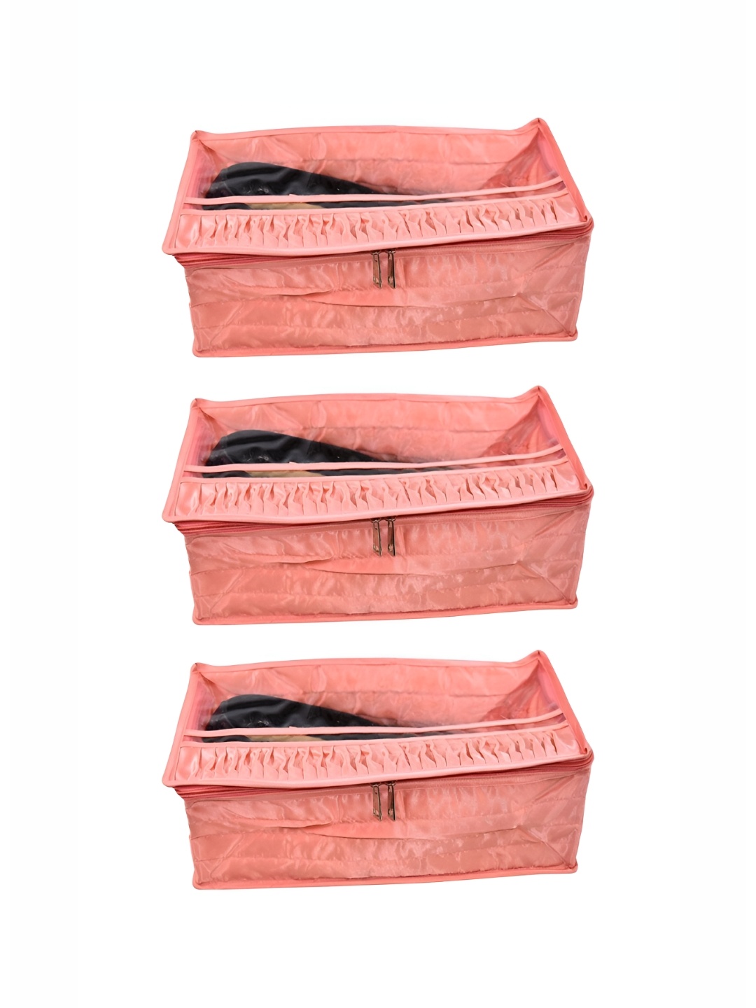 

Ajabh Peach-Coloured 3 Pieces Water Resistant Satin Shoe Cover Bag Organisers