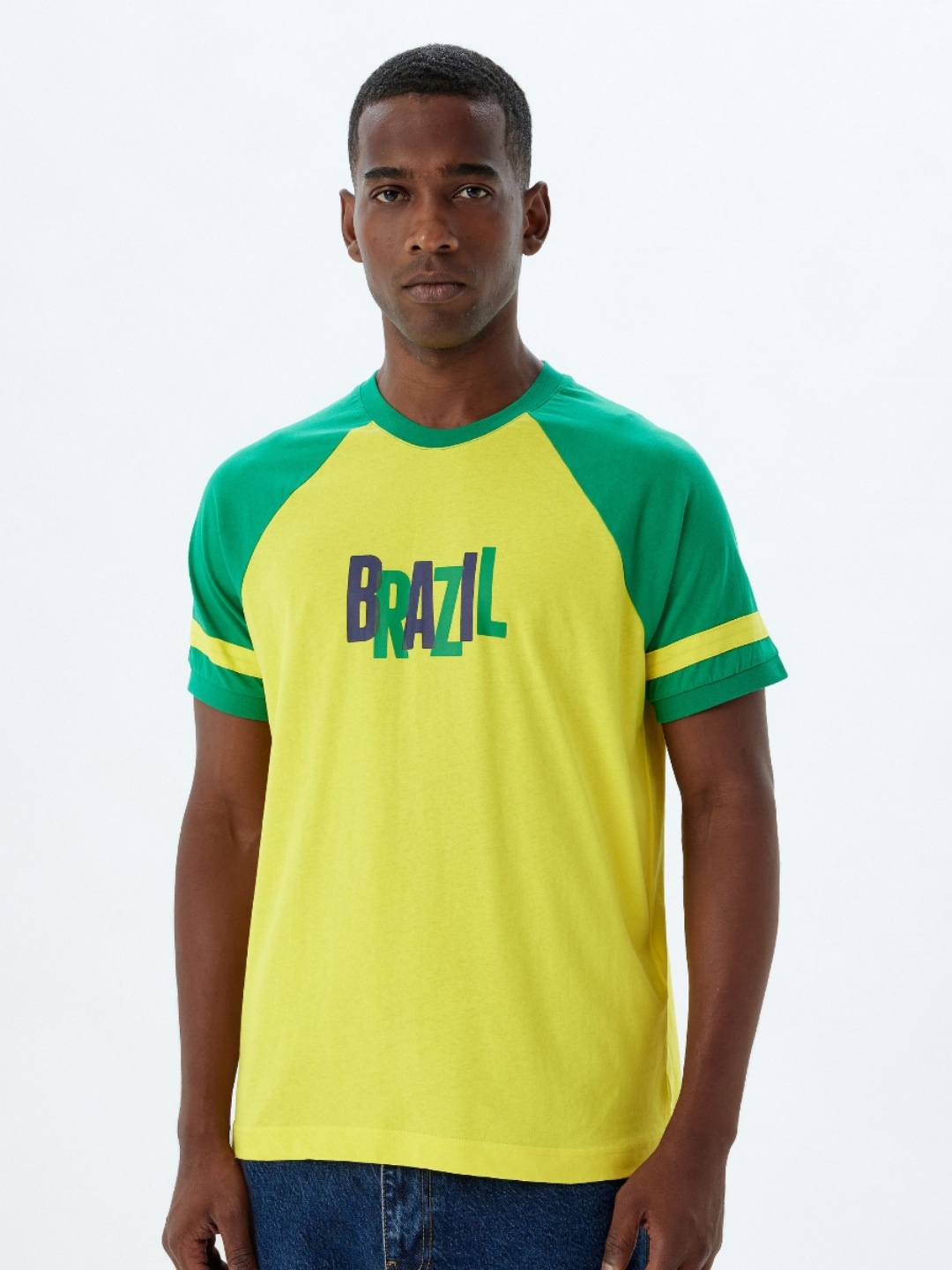 

Koton Men Typography Printed Round Neck Cotton T-shirt, Yellow