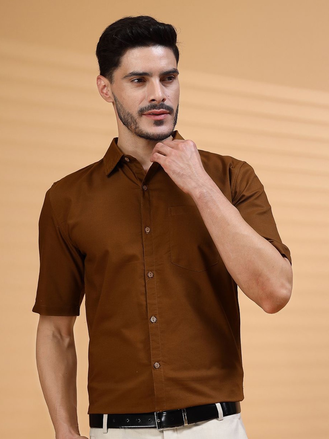 

Vanguard Men Original Opaque Formal Shirt, Brown