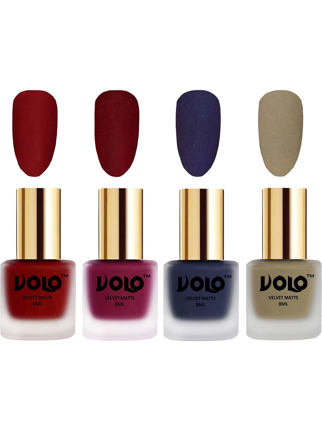 

VOLO Set Of 4 Velvet Matte Nail Polish - 8 ml Each - 22 - 25 - 31 - 37, Red