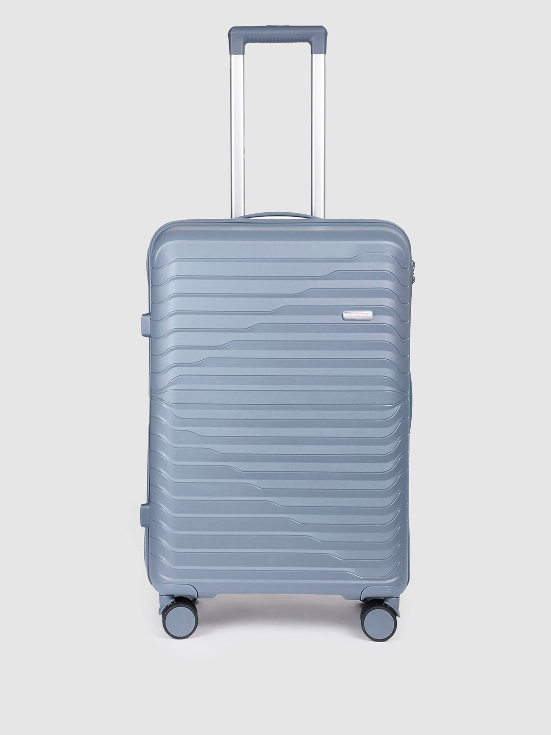 

Teakwood Leathers Breeze Textured 360-Degree Rotation Hard Medium-Sized Trolley Bag 57 L, Grey