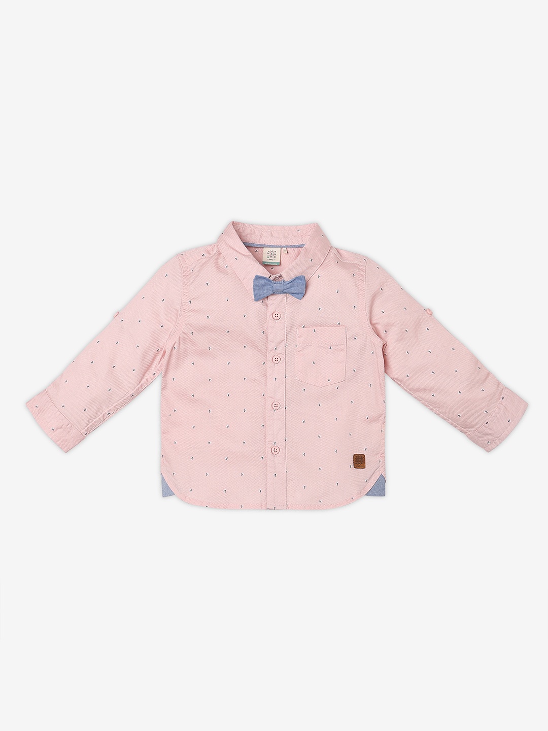 

Ed-a-Mamma Baby Boys Premium Micro Ditsy Printed Cotton Relaxed Fit Casual Shirt, Pink