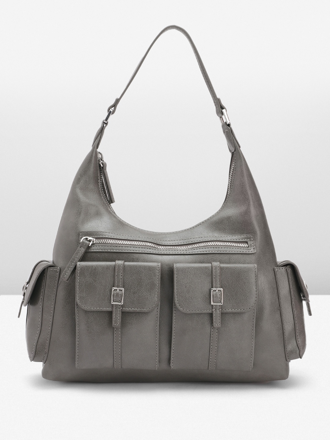 

MANGO Structured Shoulder Bag, Grey