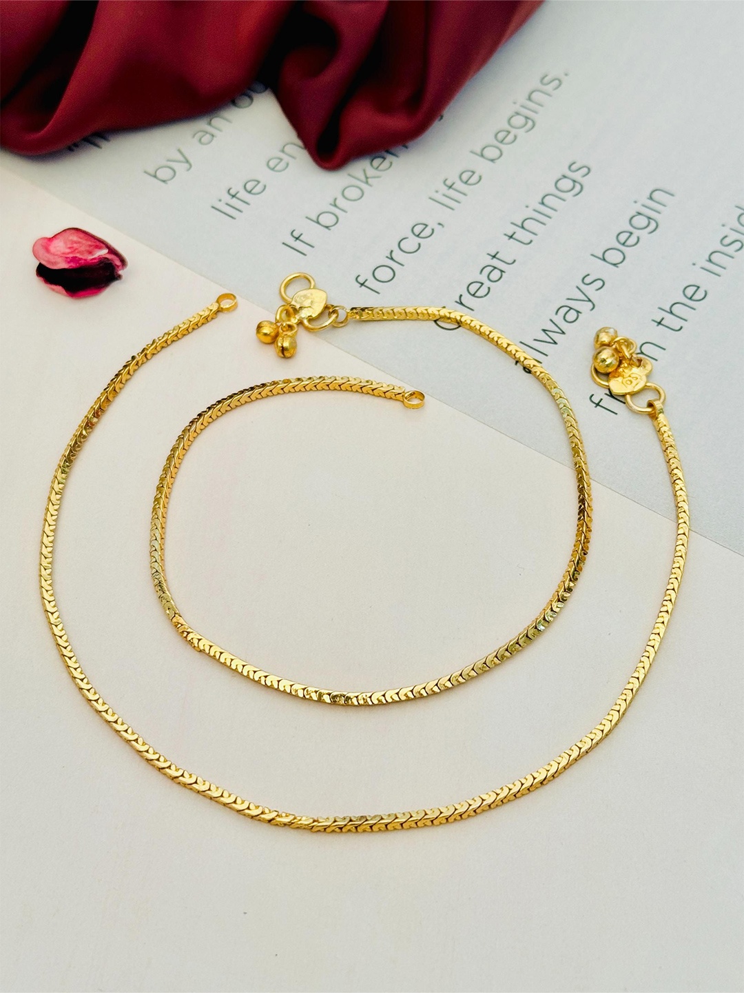 

Anouk Set Of 2 Gold-Plated Anklets