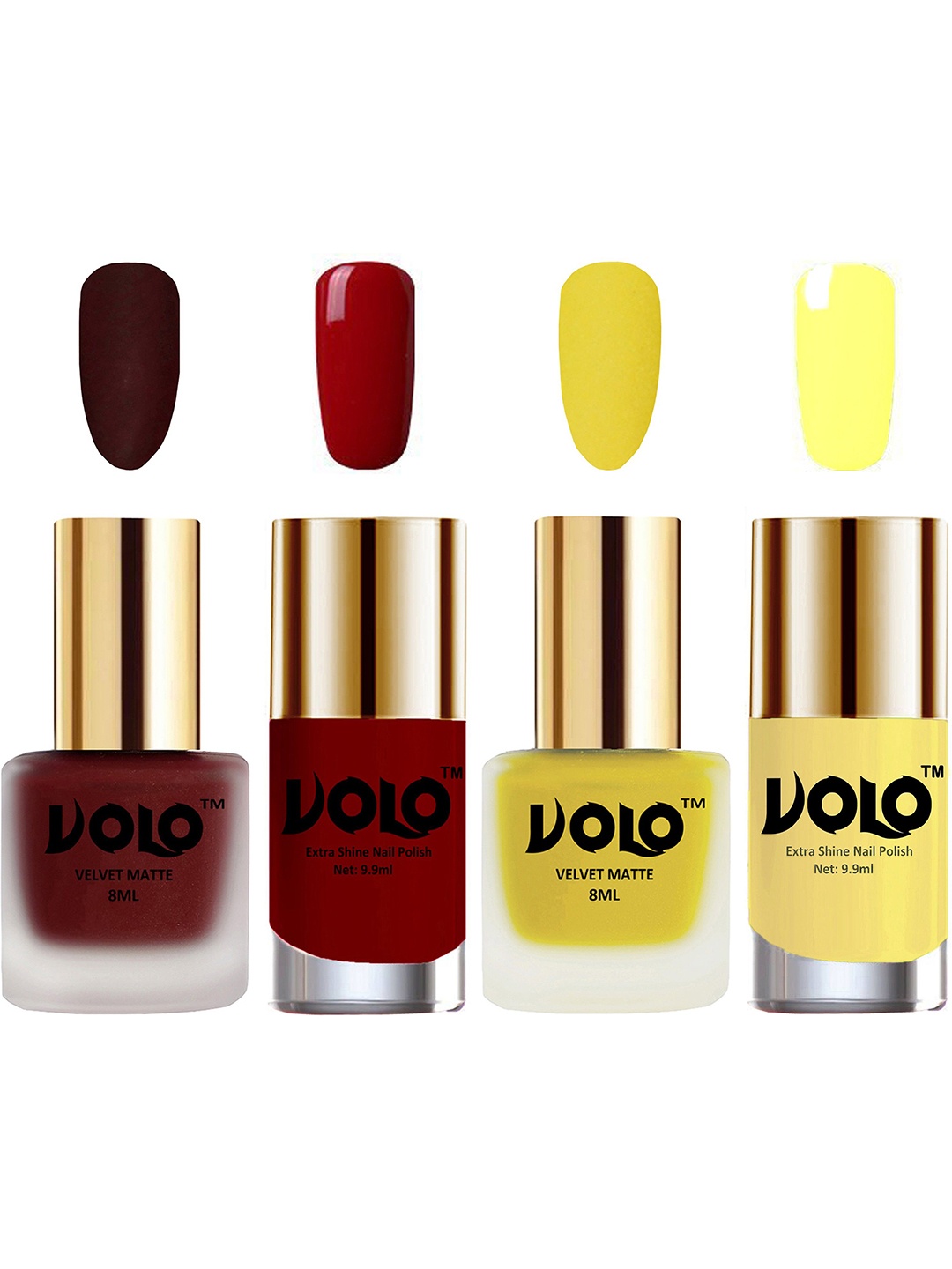 

VOLO Set Of 4 Velvet Matte Nail Polish - 8 ml Each - 23 - 40 - 31 - 29, Red