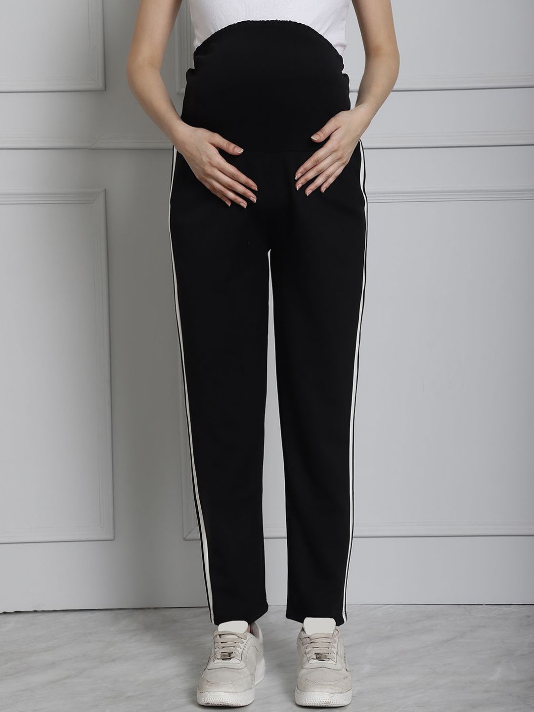 

Frempy Women Maternity Track Pants, Black