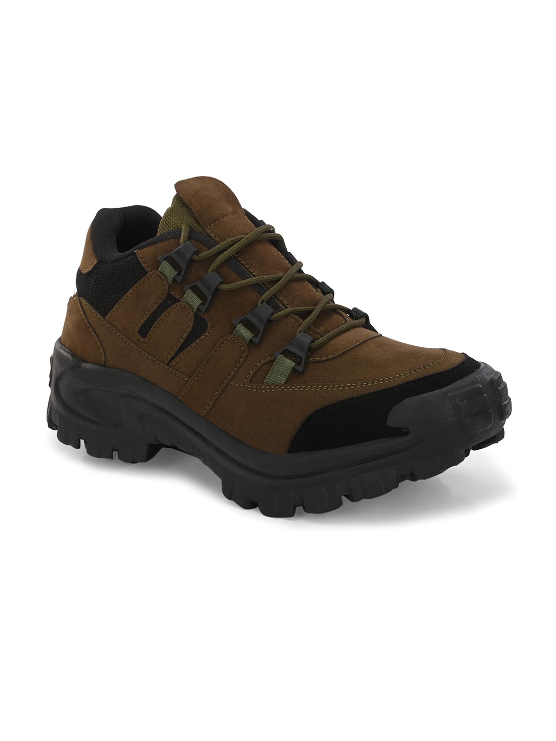 

Hundo P Men Flatform Heel Round Toe Hiking Boots, Brown