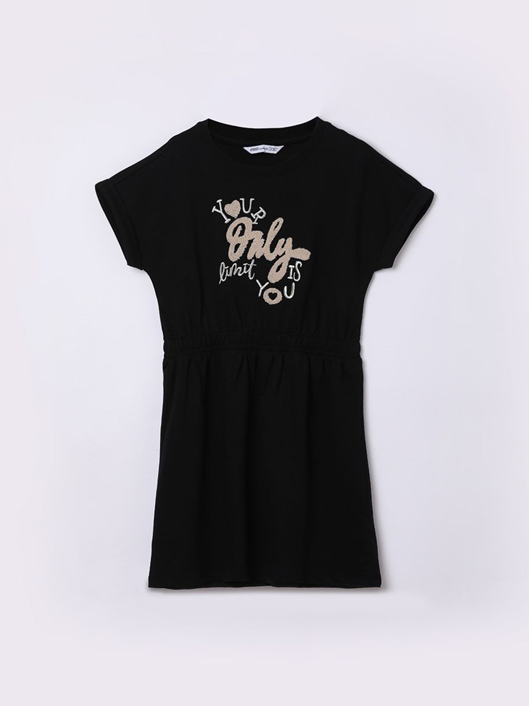 

Fame Forever by Lifestyle Embroidered T-shirt Girls Dress, Black