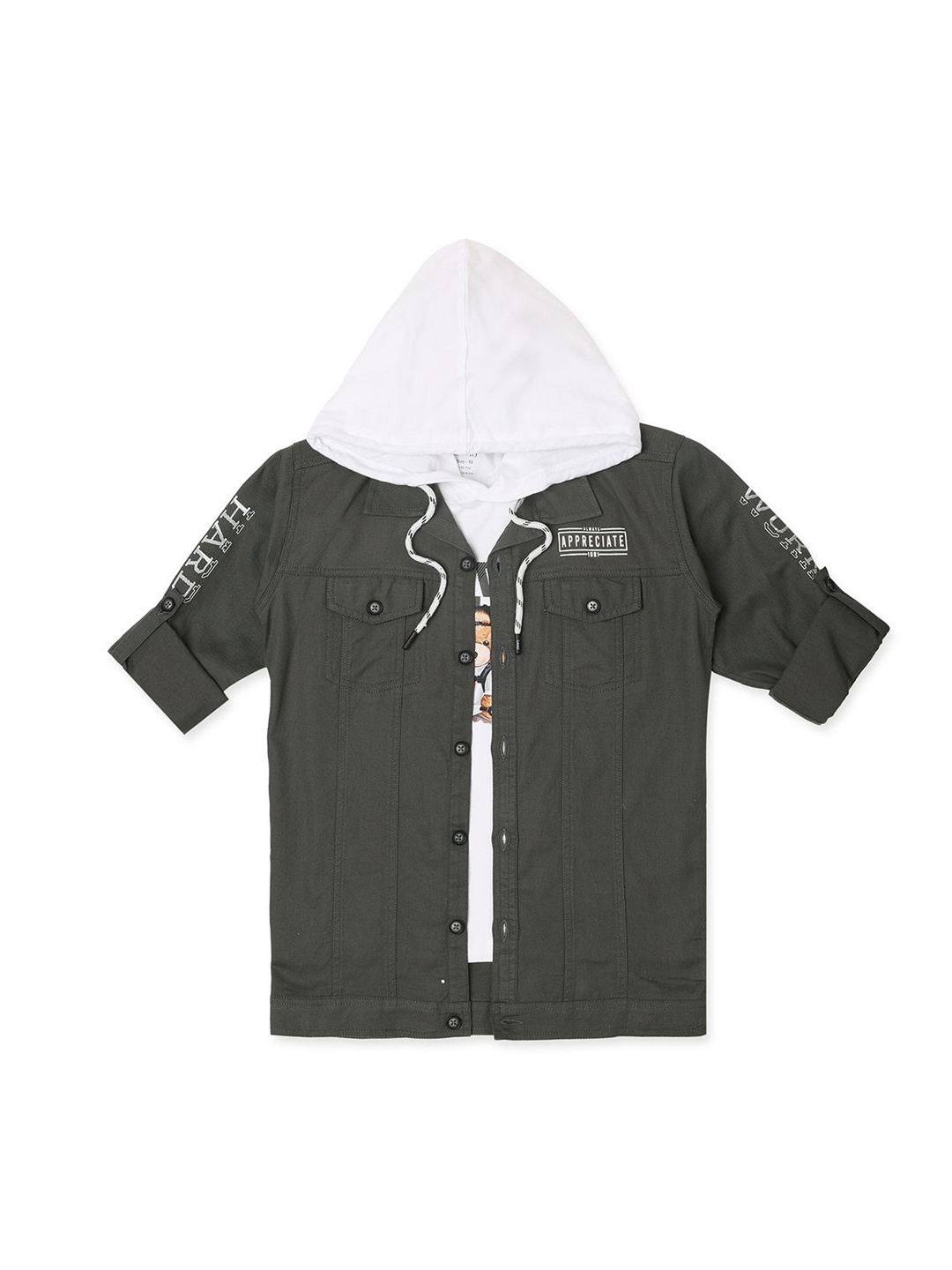 

CAVIO Boys Lightweight Jacket & T-Shirt, Grey