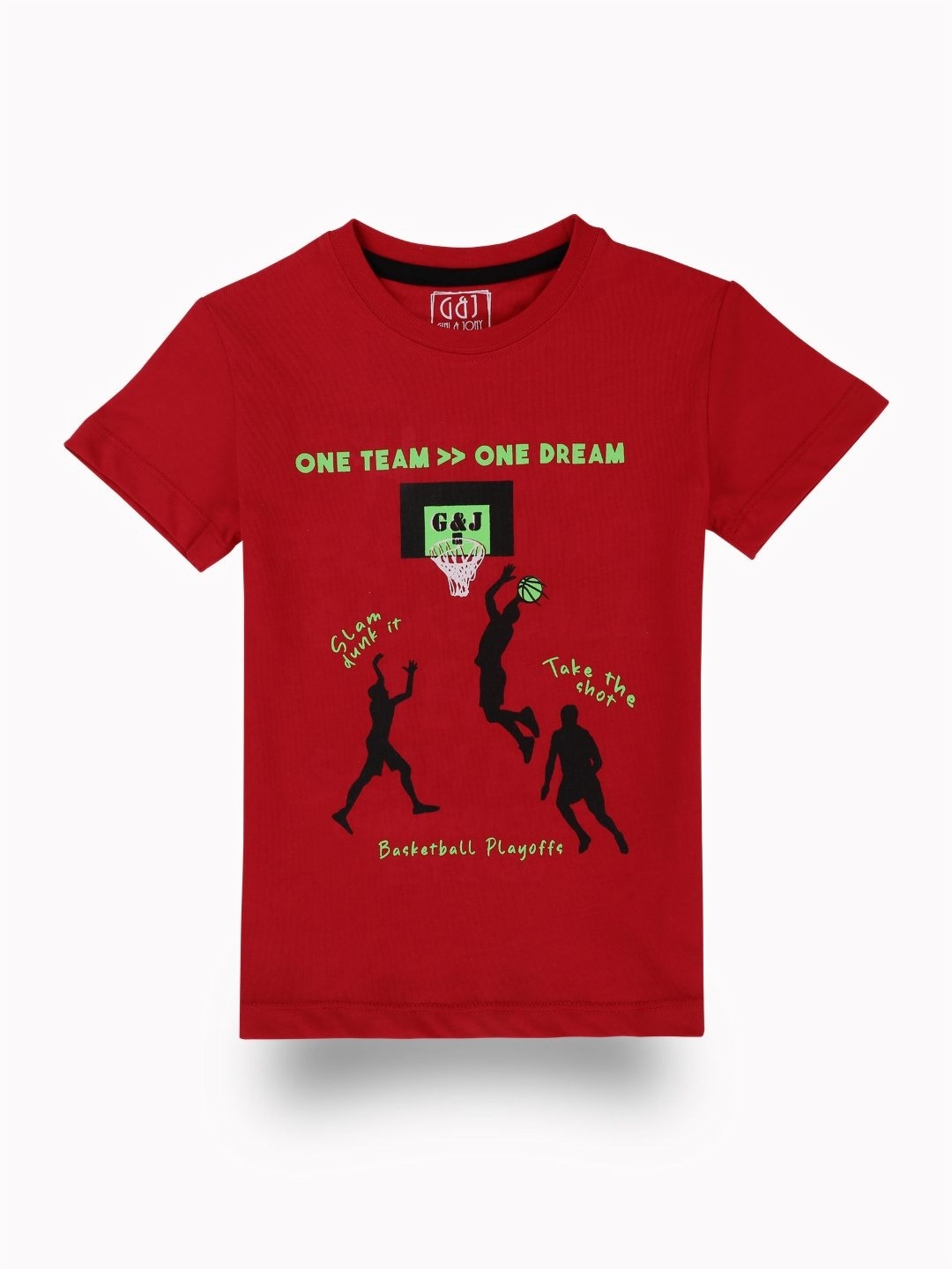

Gini and Jony Boys Graphic Printed Round Neck Cotton T-shirt, Red