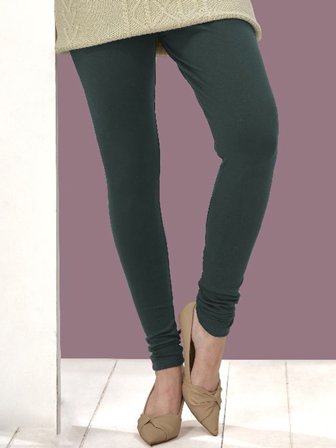 

LYRA Winter Fleece Lined Churidar Length Leggings, Grey