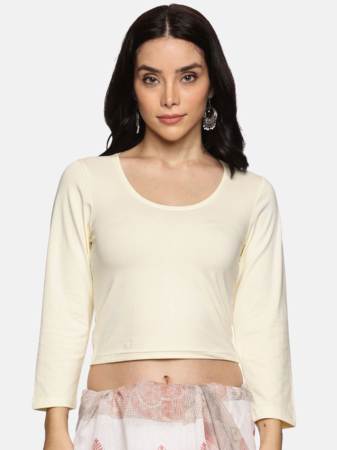 

NOT YET by us Non-Padded Saree Blouse, Cream