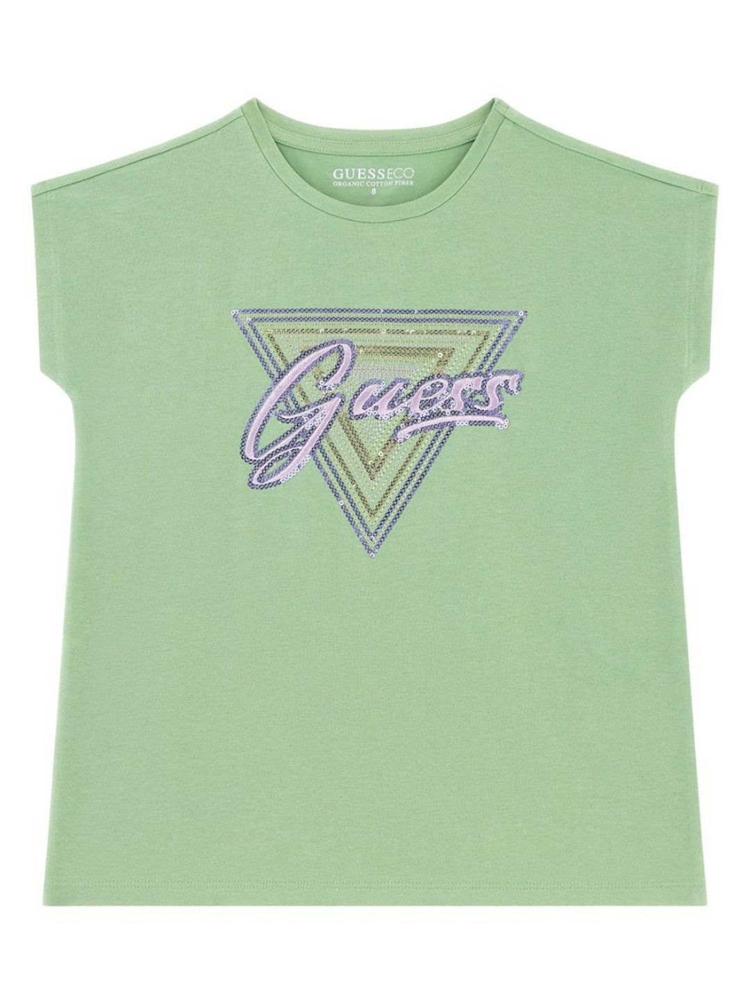 

GUESS kids Girls Graphic Printed Round Neck Cotton T-shirt, Green