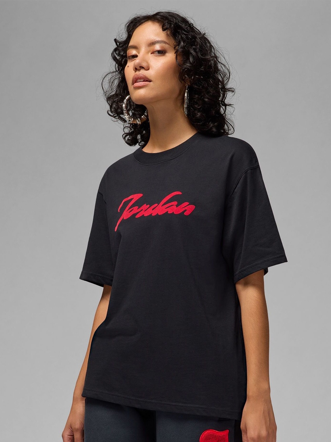 

Nike Jordan Women Typography Printed T-Shirt, Black