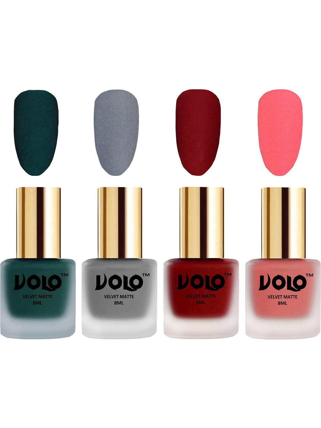 

VOLO Set Of 4 Velvet Matte Nail Polish - 8 ml Each - 12 - 20 - 22 - 41, Multi