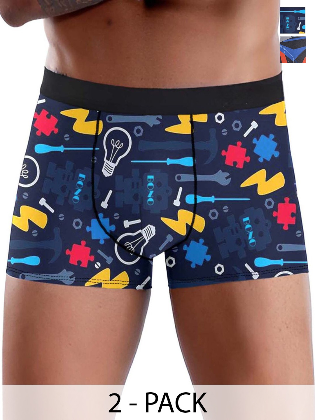 

DISPENSER Pack Of 2 Printed Breathability Trunk V1-C1-C18-M, Navy blue