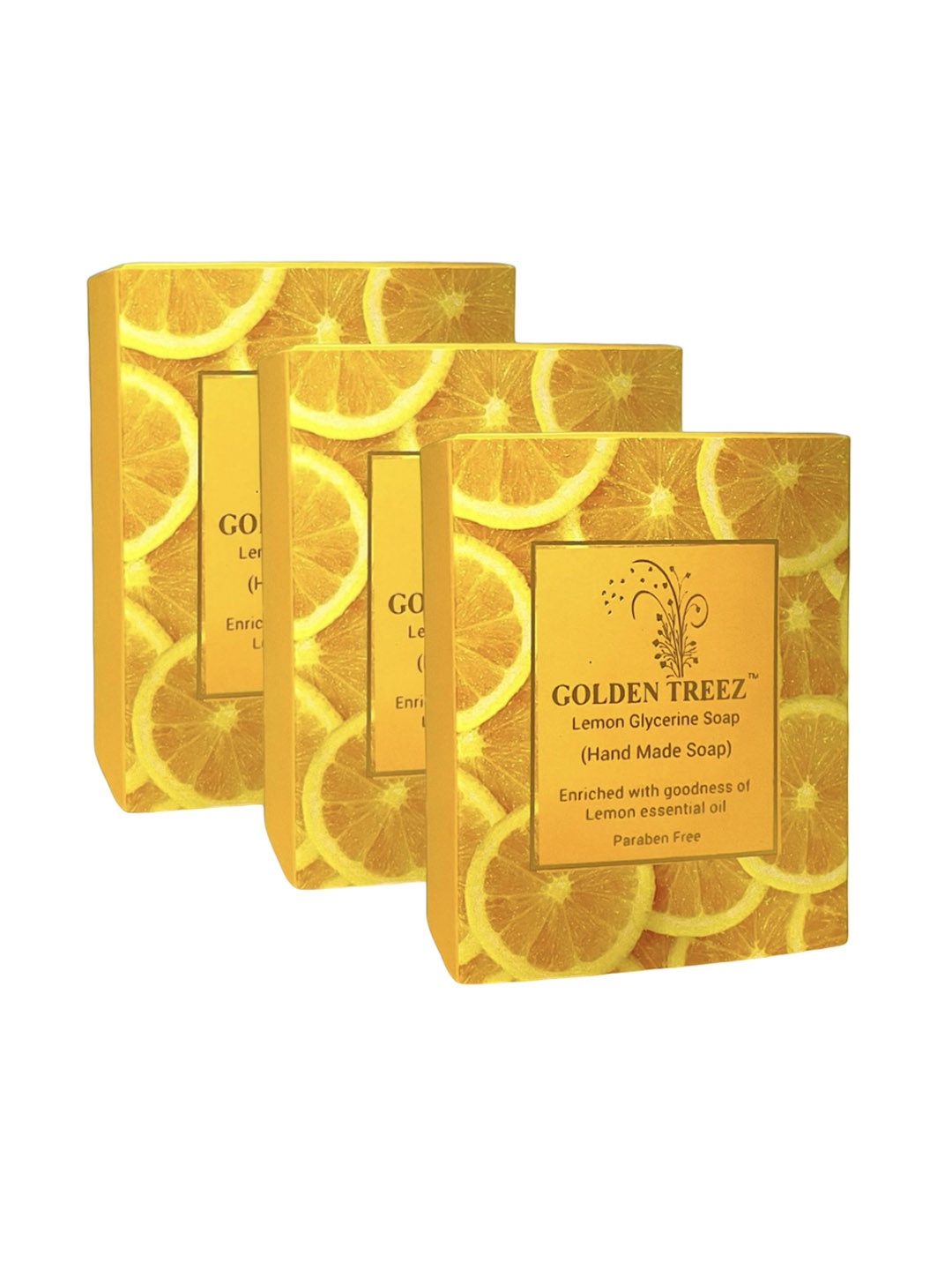 

Golden Treez Set Of 3 Lemon Glycerine Soap- 115 ml Each, Yellow