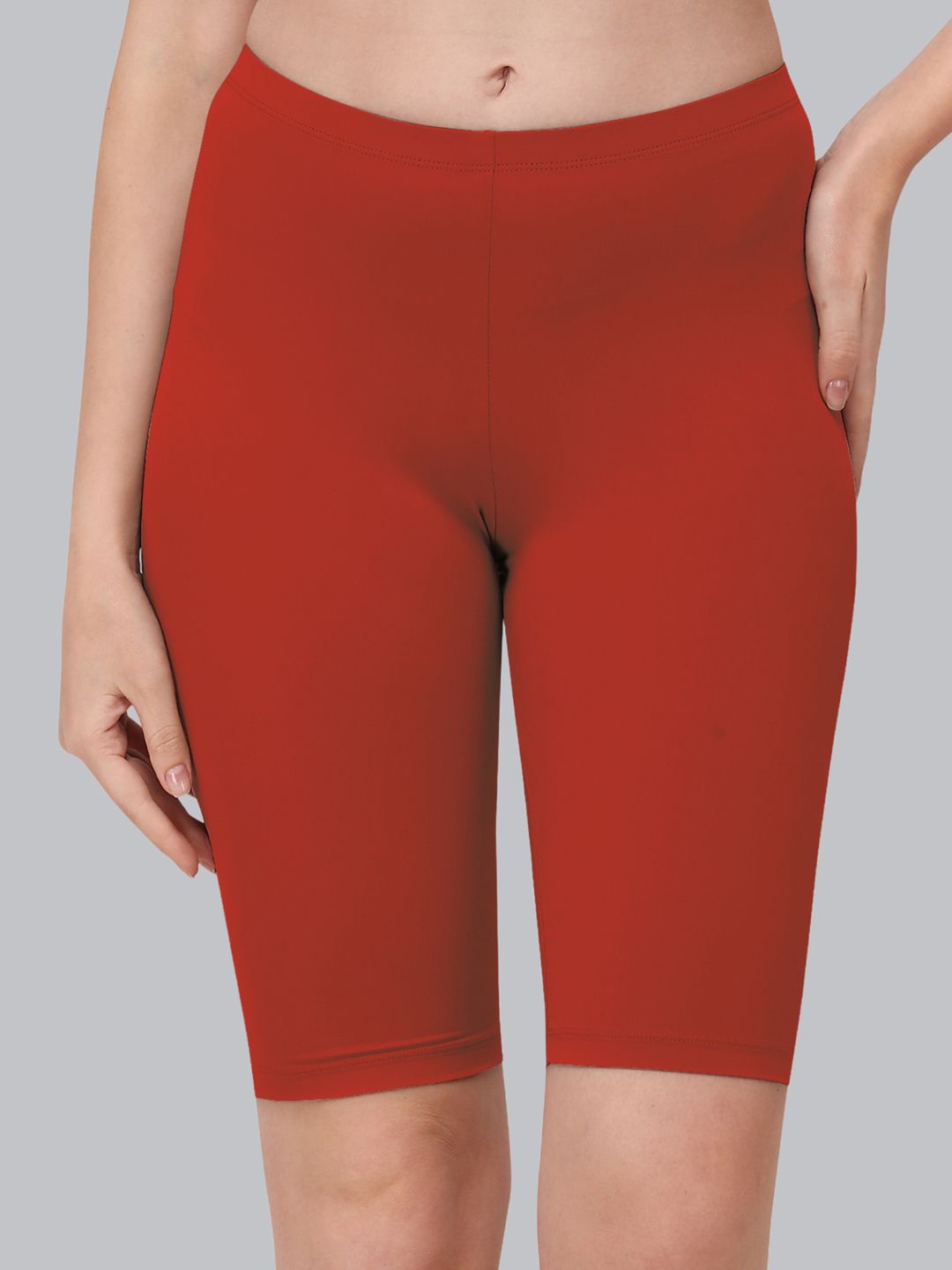 

Soie Women Mid-Rise Regular Fit Cycling Sports Shorts, Red