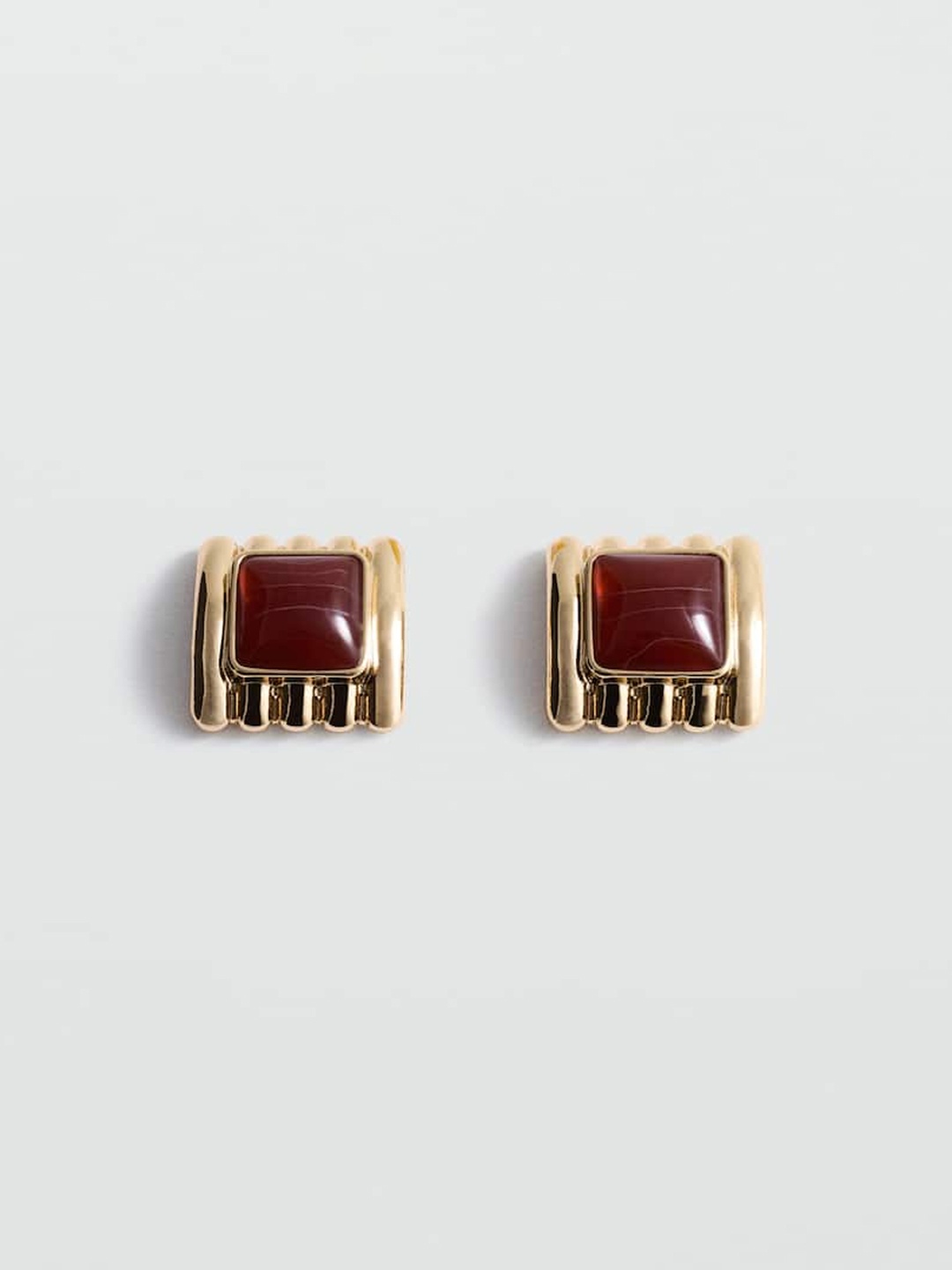 

MANGO Square Beaded Studs Earrings, Gold