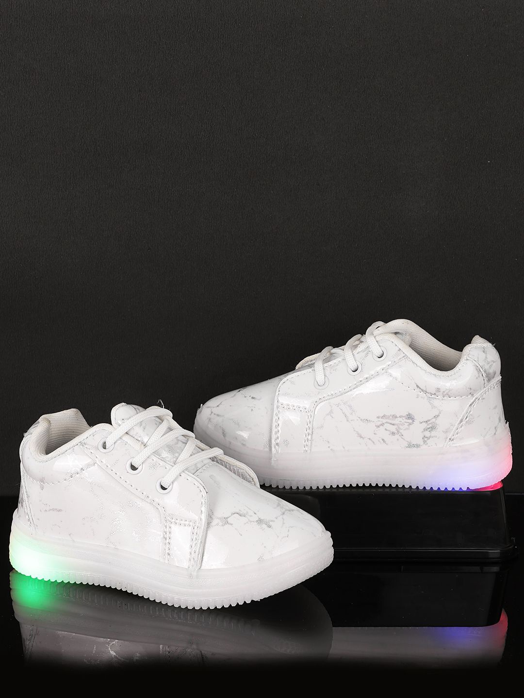 

PASSION PETALS Kids Self Design LED Shoes, White