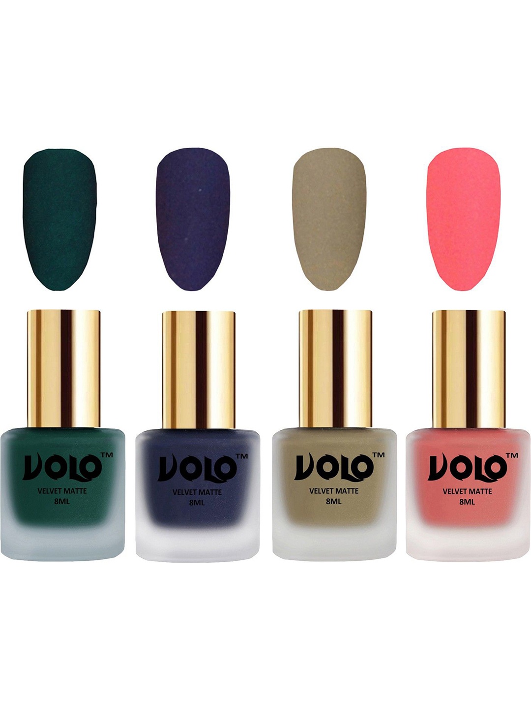 

VOLO Set Of 4 Velvet Matte Nail Polish - 8 ml Each - 12 - 31 - 37 - 41, Multi