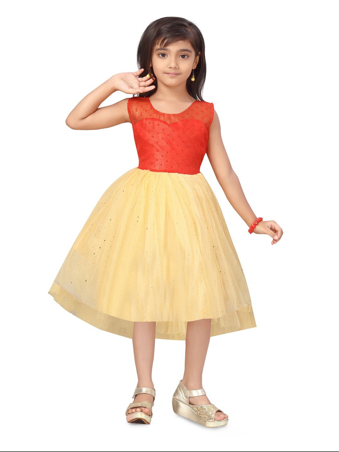 

BAESD Girls Net Fit & Flare Dress, Red