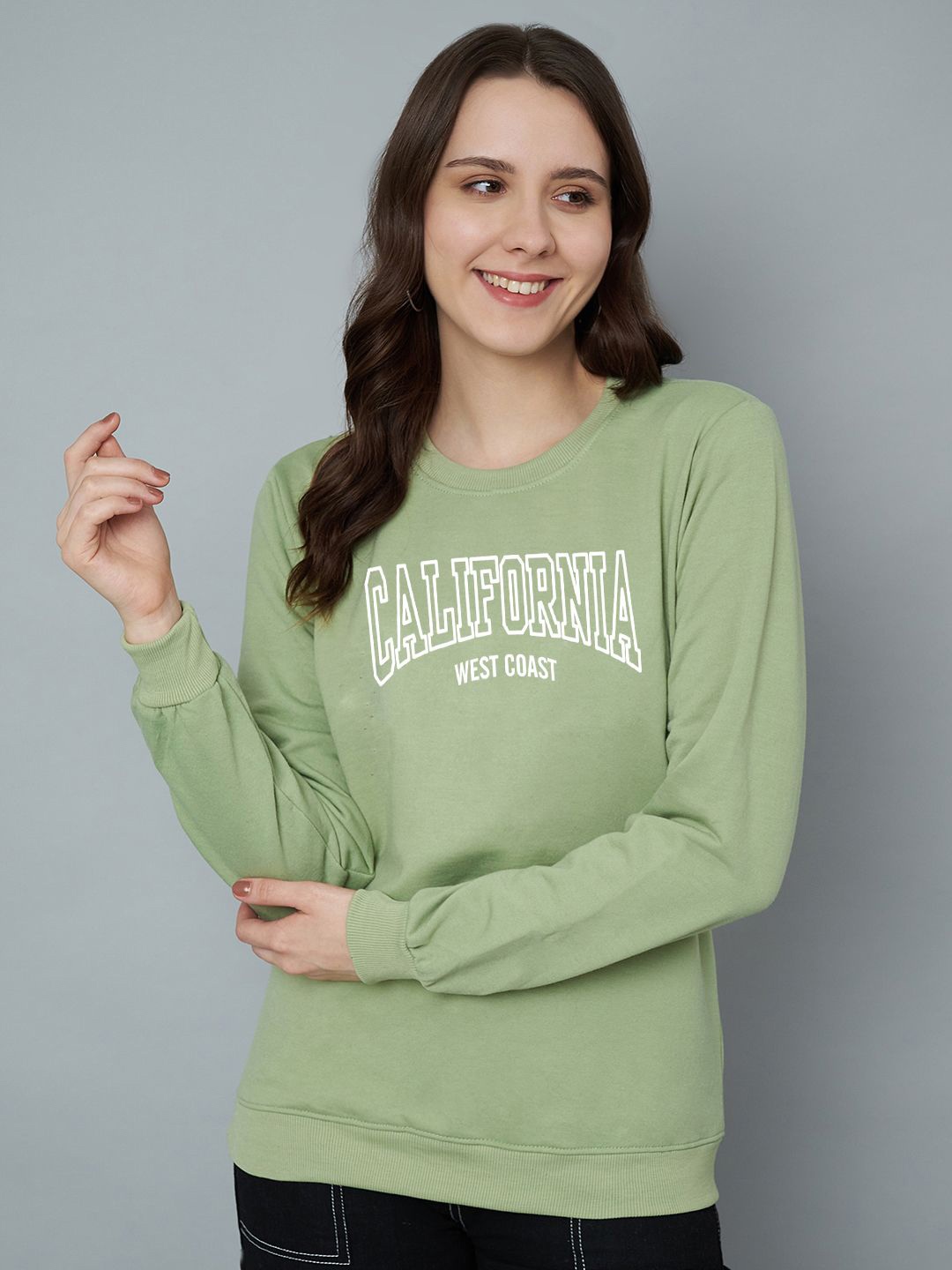 

Trend Level Women Typography Printed Fleece Ribbed Pullover Sweatshirt, Olive