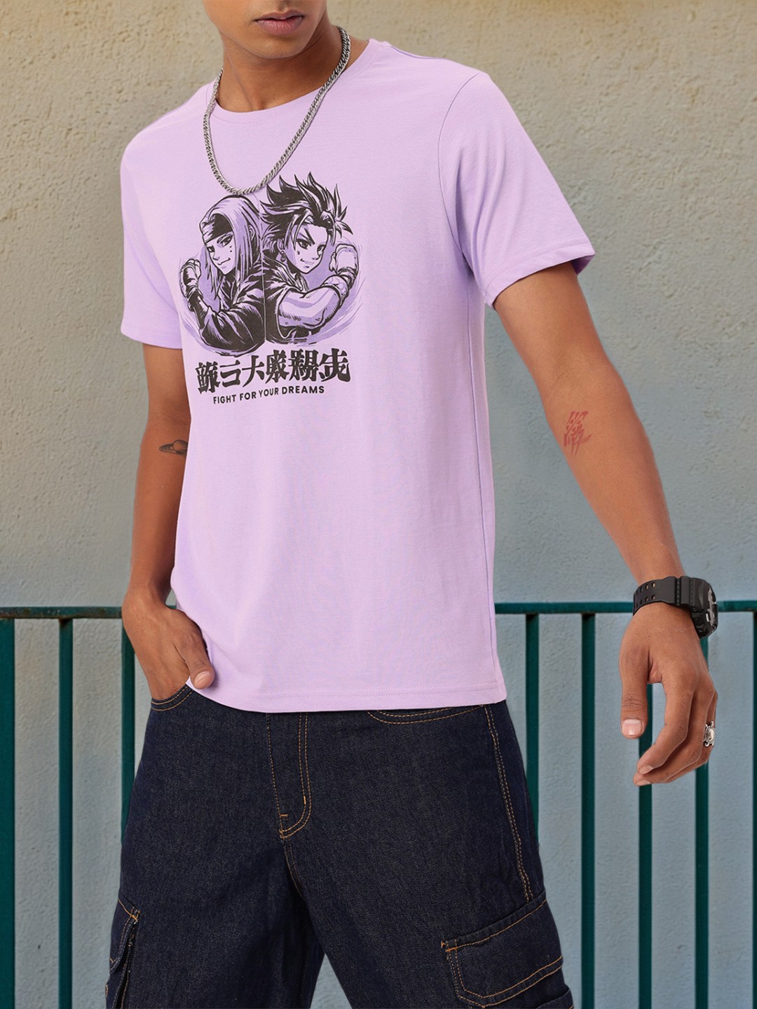 

Kook N Keech Street Dynamic Graphic Printed T-shirt, Lavender