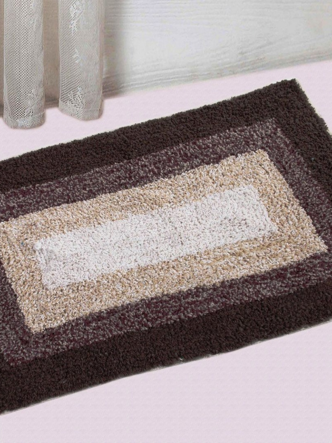 

Saral Home Brown Textured Microfibre Anti Skid Bath Mats